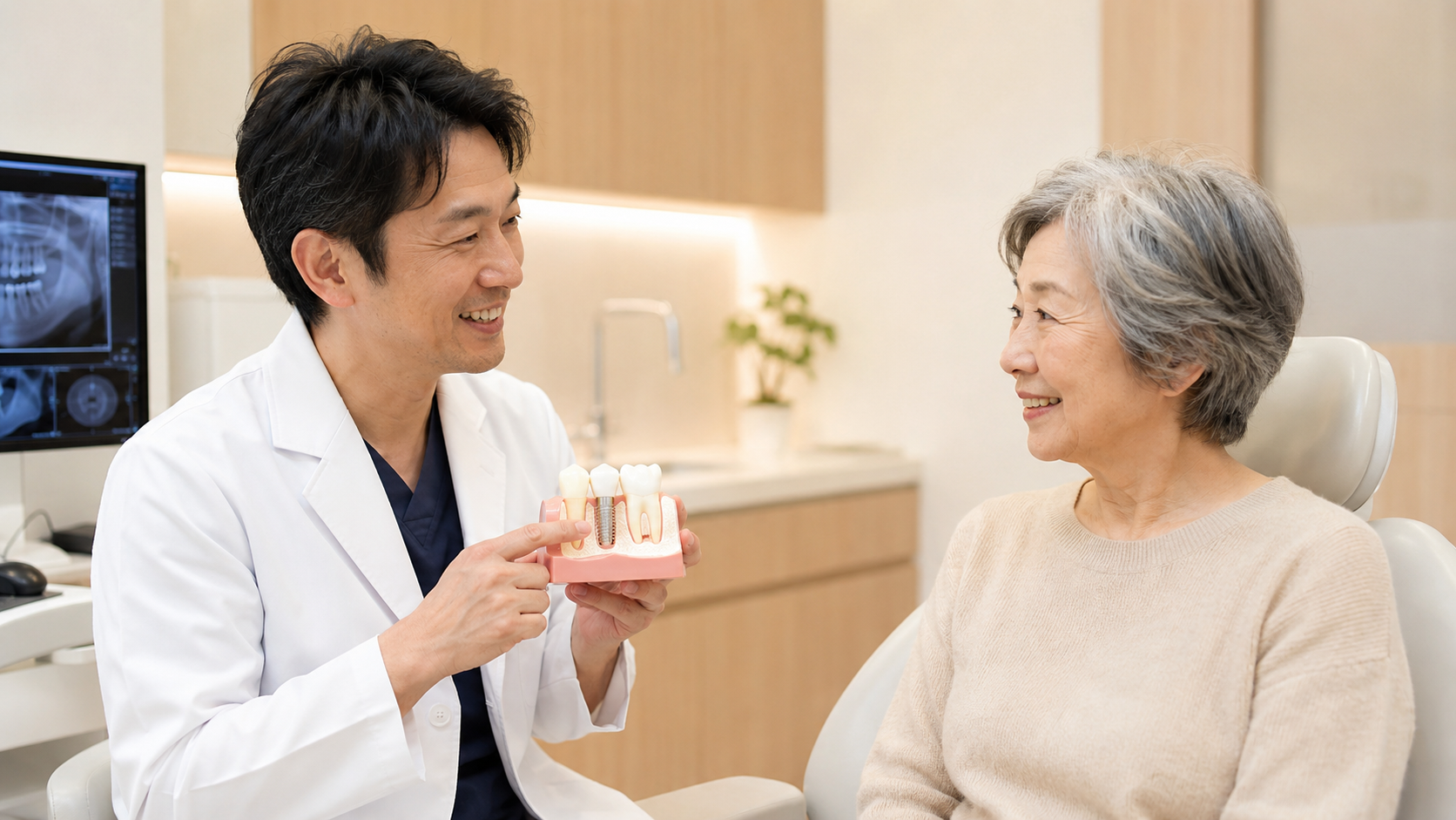 シニア患者へのインプラント説明 神戸市 安心のカウンセリング